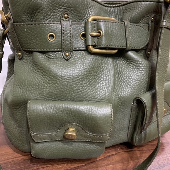 Cole Haan Medium Convertible Green Pebbled Tote - Picture 5 of 15